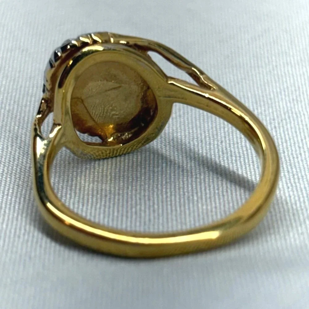 Unbranded Cluster Ring Womens Size 7.5 Gold Good 14k Gold Filled Oval Pave